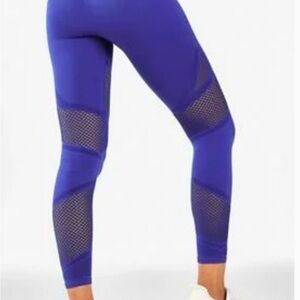 Blue Mesh Panel Leggings